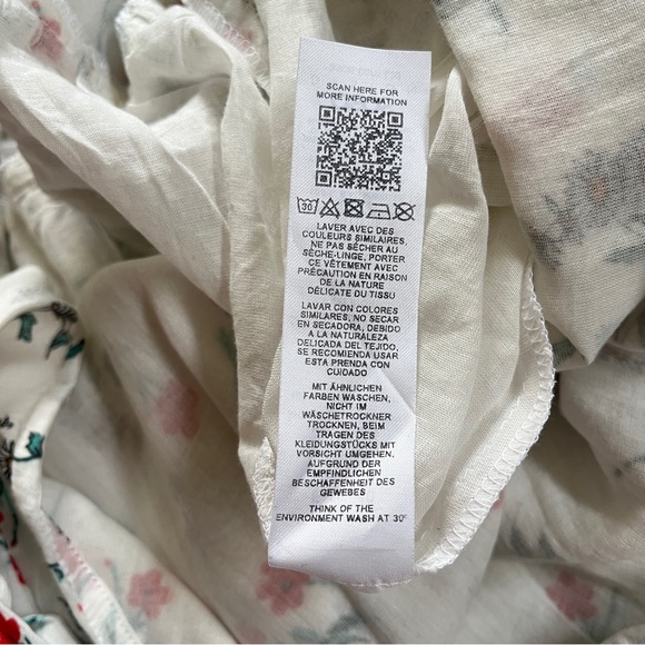 NWOT Asos White Floral Mini Prairie Dress w/ Open Back, Side Bow Ties, & Gathers - Picture 12 of 16